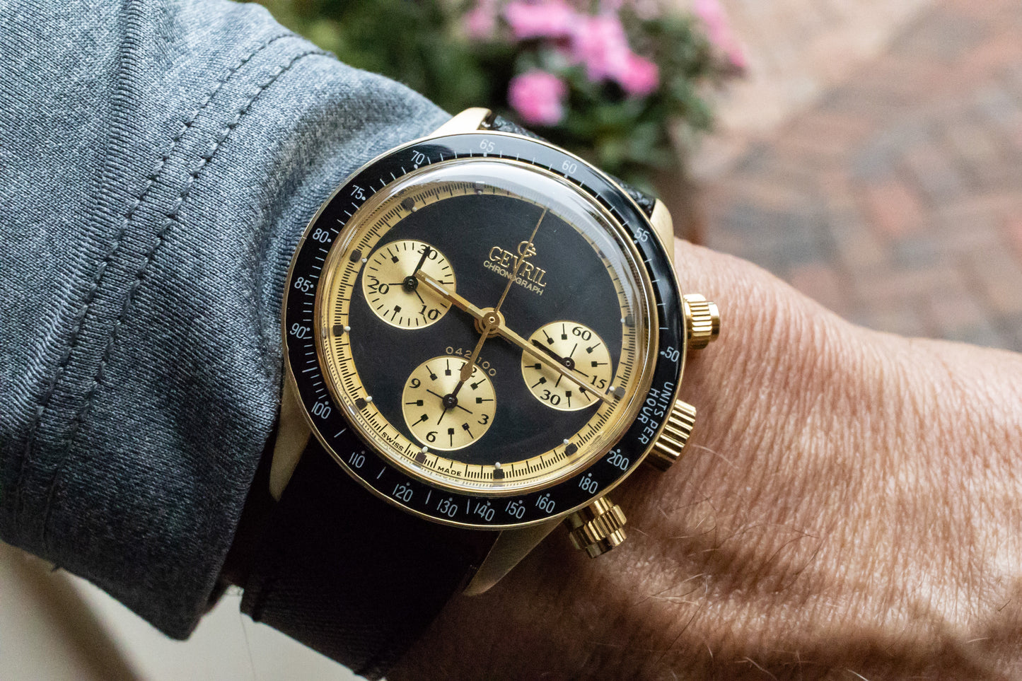 Gevril 18K Tribeca Chronograph “Paul Newman” Full Set, 1 of 100, First Execution