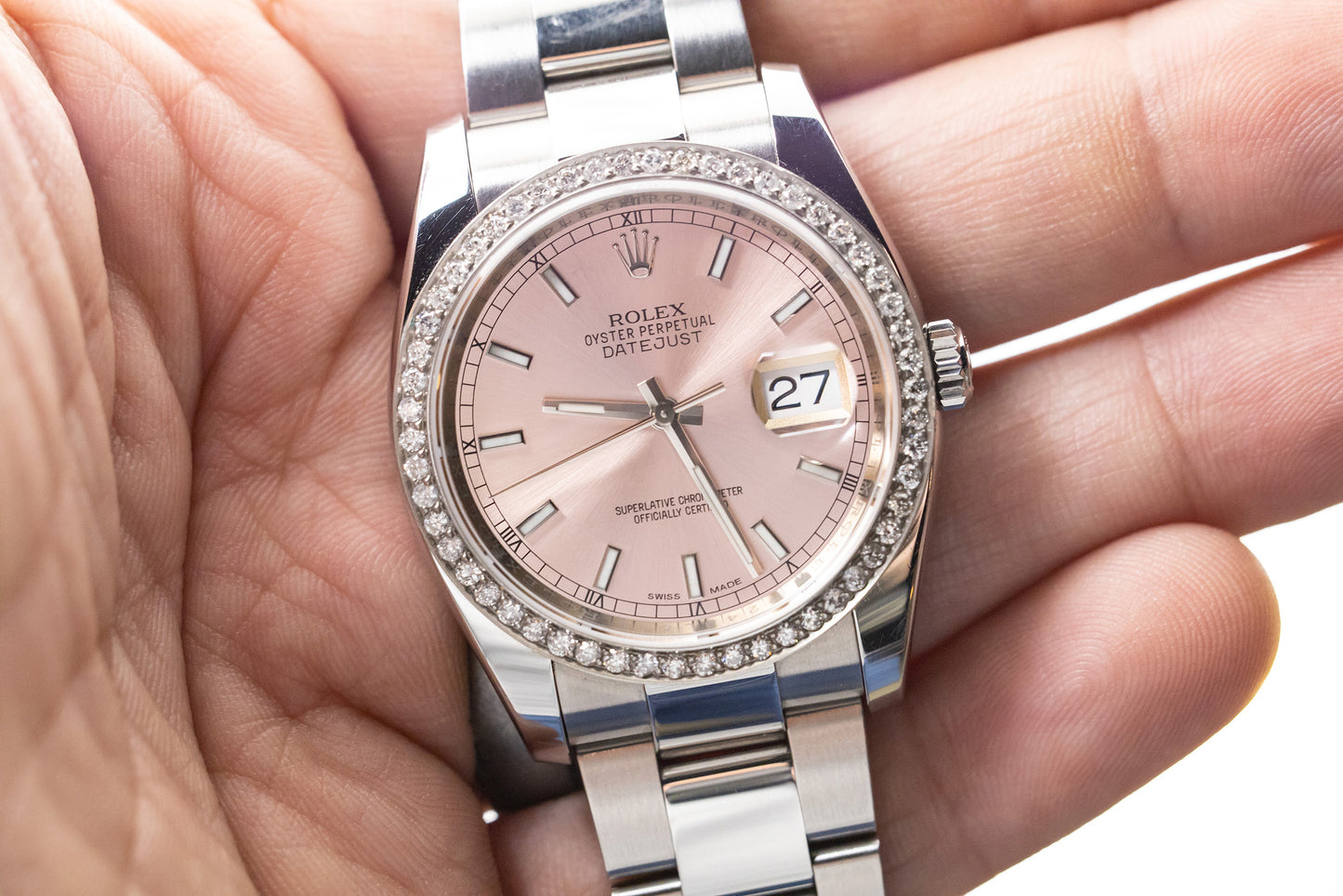 Rolex Datejust with Custom Diamond Bezel