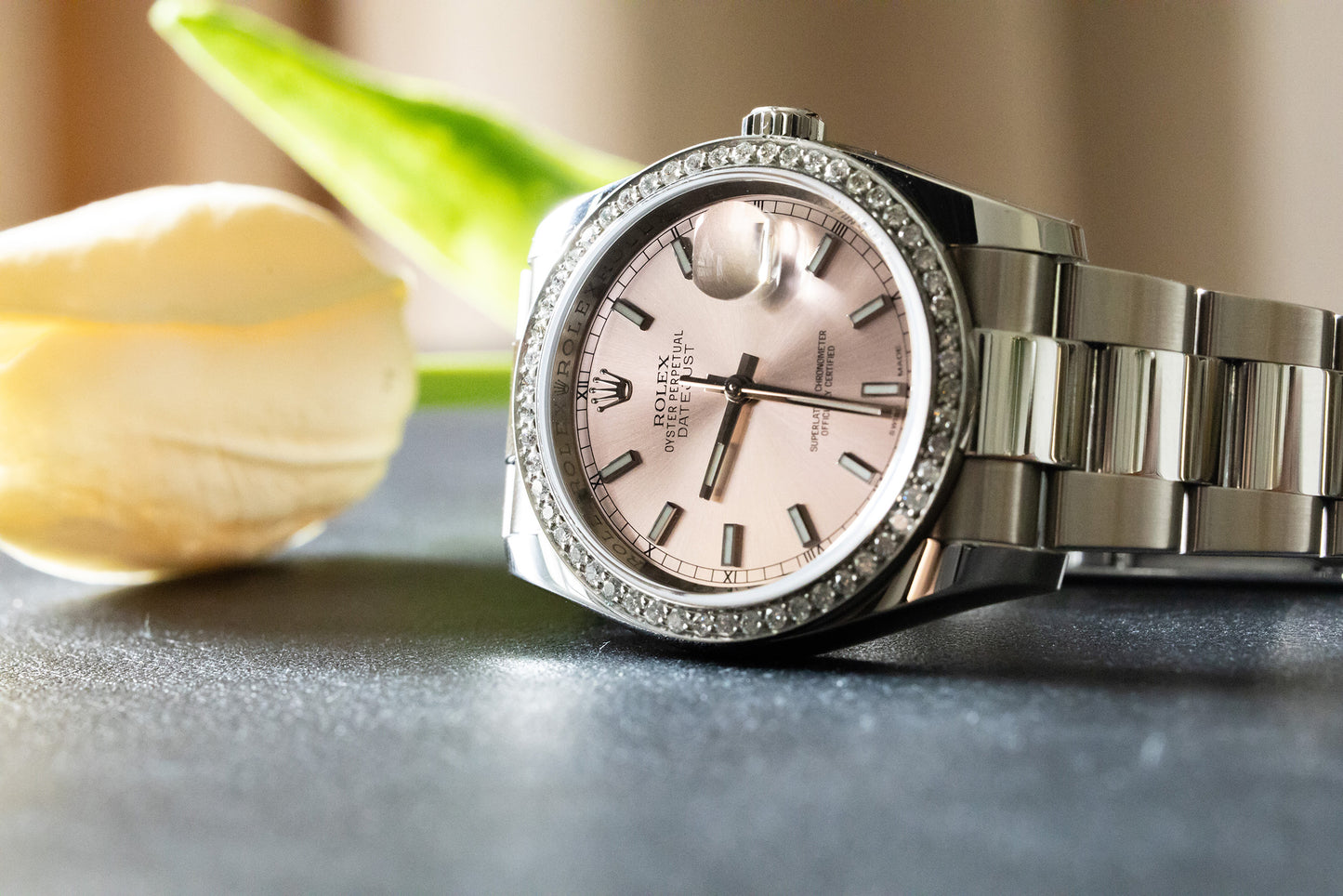 Rolex Datejust with Custom Diamond Bezel