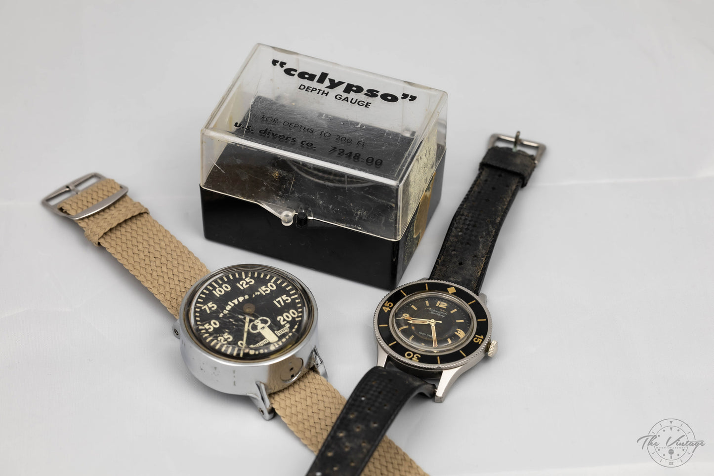 Blancpain Fifty Fathoms Aqua Lung 1000 Feet & Aqua Lung Depth Gauge w/Box