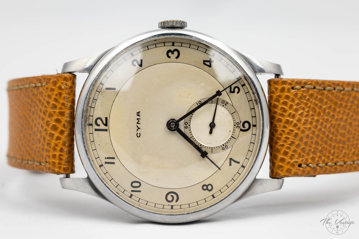 Cyma "Jumbo" 1930s Vintage Calatrava-Style 38mm (Stainless Steel)