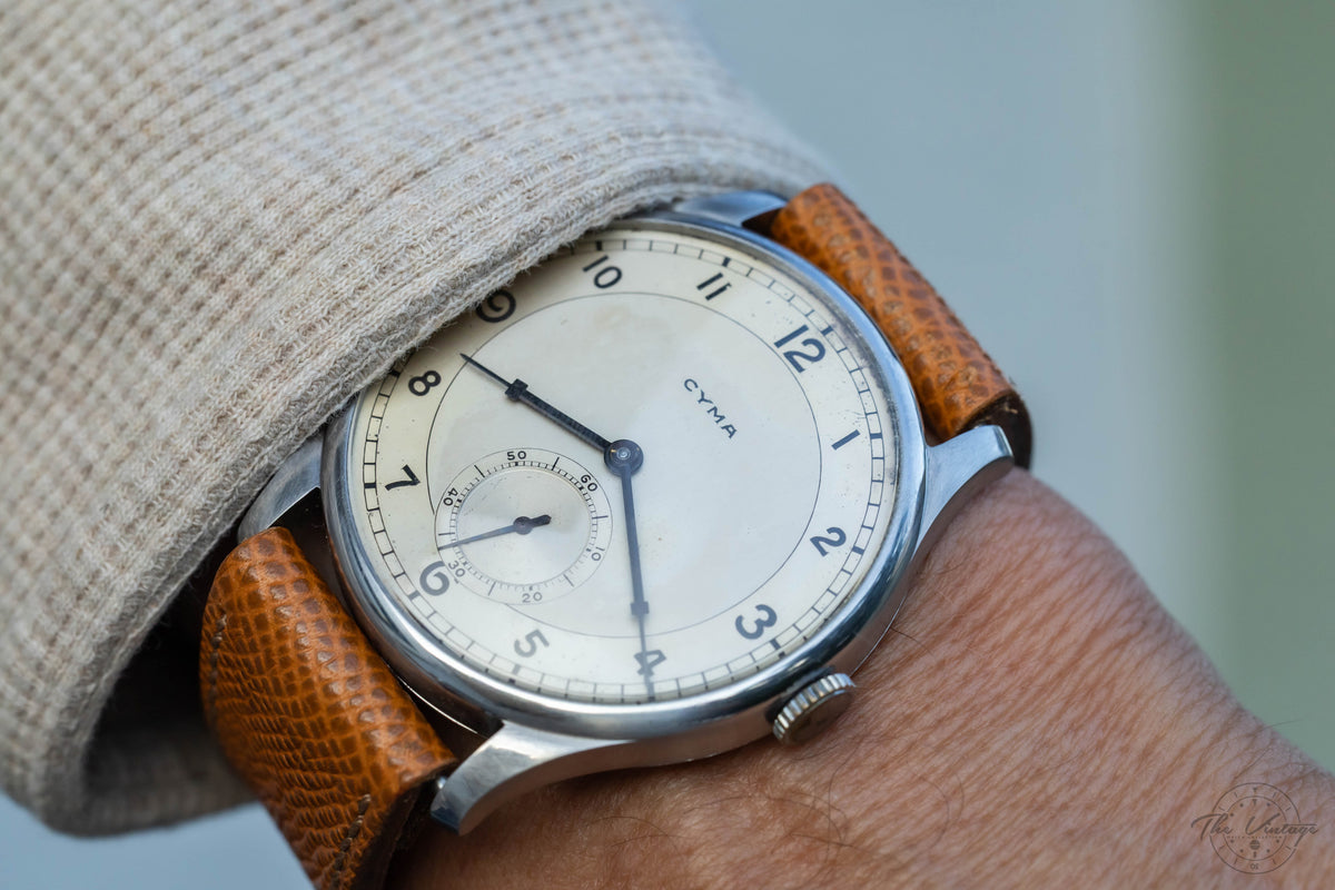 Cyma "Jumbo" 1930s Vintage Calatrava-Style 38mm (Stainless Steel)