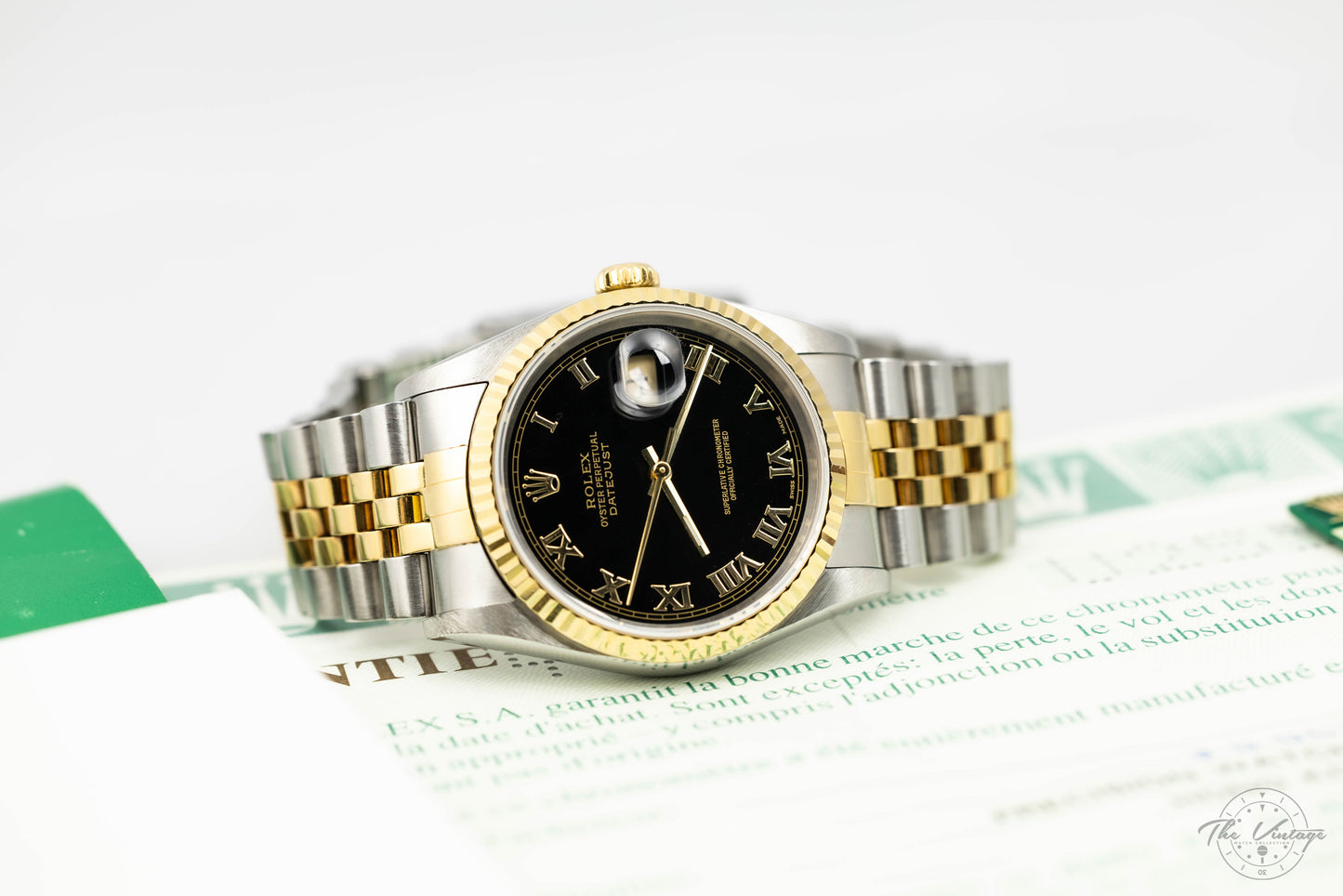 Rolex Datejust 16233 Black Roman Dial w/Papers