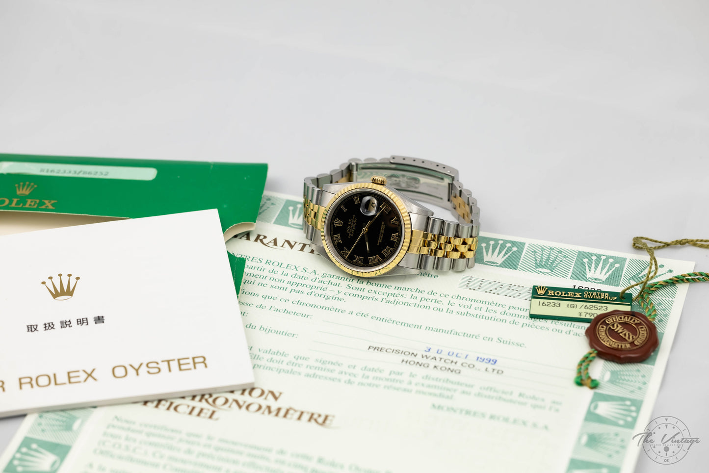 Rolex Datejust 16233 Black Roman Dial w/Papers