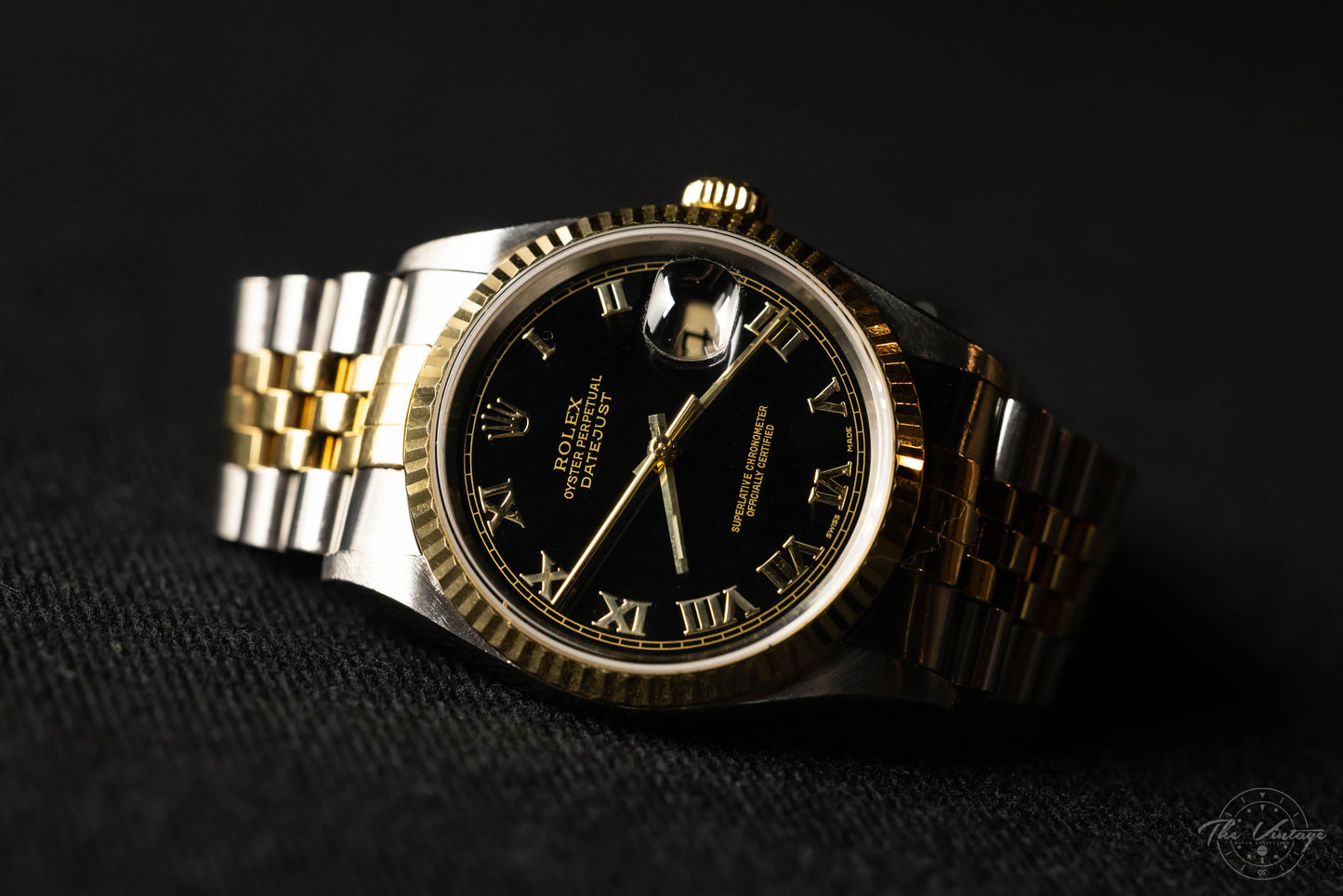 Rolex Datejust 16233 Black Roman Dial w/Papers