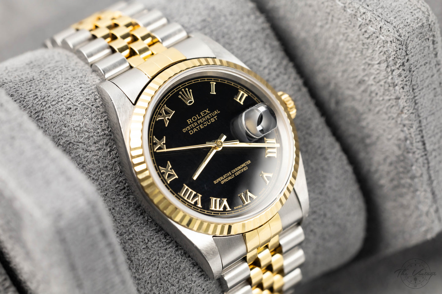 Rolex Datejust 16233 Black Roman Dial w/Papers